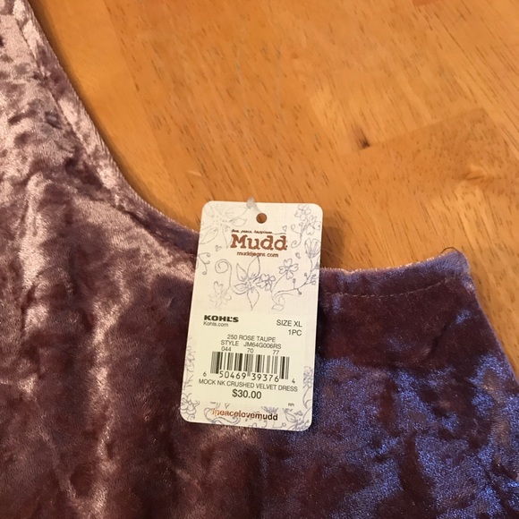 Rose Taupe Crushed Velvet Dress - Picture 2 of 2